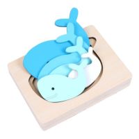 ป่าร้อน LIN431 - ❧✷◊ Puzzles Layered Whale Panel Jigsaw Kidsize Kids Gradient Game Cartoon Board Matching Sorter