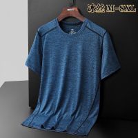 Mens short sleeve T-shirt new summer ice silk speed drying outdoors fitness half sleeve round collar loose t-shirts tide --ntx230801✒