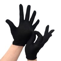6/4 Pairs Black/white Test 100 Cotton Work Gloves Ceremonial Gloves Men and Women Waiters Drivers Jewelry Garden Gloves