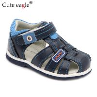 Cute eagle Summer Boys Orthopedic Sandals Pu Leather Toddler Kids Shoes for Boys Closed Toe Baby Flat Shoes Size 20-30 New