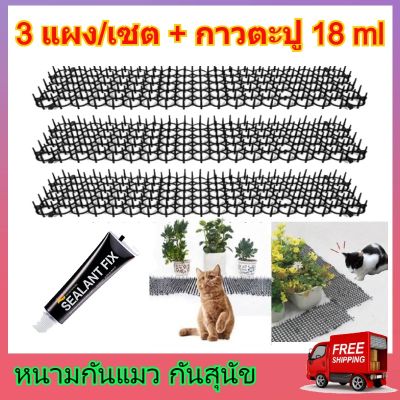 Anti CAT หนามกันแมว 3 ชิ้น/เซต (แถมกาวตะปู Sealant Fix ขนาด 18 ml 1 หลอด) หนามแมว ที่ไล่แมว ที่กันแมว หนามไล่แมว ไล่แมว แผงกันแมว แผงไล่แมว กันแมวเดิน