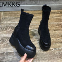 Autumn Boots Women Shoes Woman Boots Fashion Round toe Ankle Boots 2020 Winter Elastic Black Boots Comfortable Botas