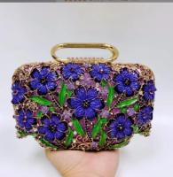 【YD】 Stones Evening Minaudiere Clutch Top-Handle Metal Handbag Wedding Tote Handbags