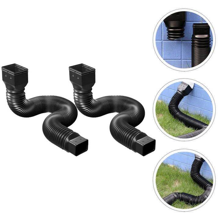 2 Sets Drain Hose Outdoor Trash Downpipe Extender Retractable Gutter