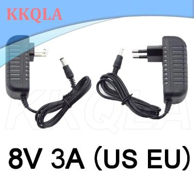 QKKQLA 8V 3A 3000Ma Power Supply Ac Dc Adapter Converter Charger 100-240Vled Transformer Charging  8Volt For Cctv Camera