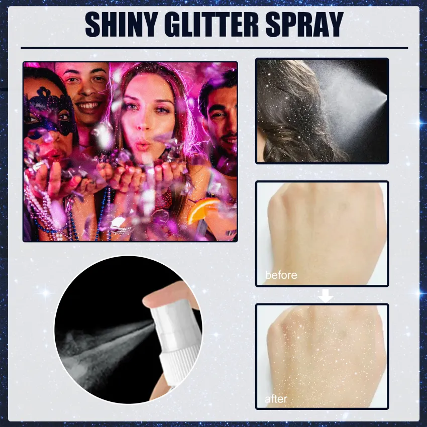 Sparkle Body Mist Spray Shiny Glitter Spray For Clothes And Hair Prom  Dresses 60ml