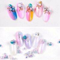 10 gramPack Mix Size 4568mm With Hole Imitation Pearl Acrylic Beads Multicolor Macaroon Color Nail Art White Beige