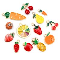 【YF】﹍  10pcs/lot Fruit Enamel Metal Charms Carrot Pendant for Necklace Jewelry Making Findings Supplies