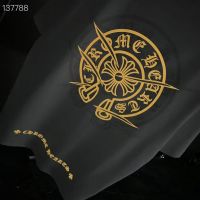 COD Chrome Hearts 2023 Summer new Korean style Sanskrit fashion CH Cross Heart T-shirt horseshoe fluorescent printed short sleeve mens and womens RQYH