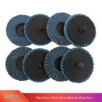 10PCS Flap Discs 2 Inch 50mm Blue Sanding Discs 40 60 80 120  Grit Grinding Wheels Blades For Angle Grinder Cleaning Tools