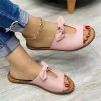 【CW】 2023 Slippers Shoes Butterfly-Knot Flats Sandals Color Beach Zapatillas Mujer Chaussure