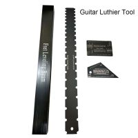 Luthier เครื่องมือ S Luthier เครื่องมือกีตาร์ลูเทียร์4ชิ้น Luthier เครื่องมือ S กีตาร์คอตรงขอบลายสลักปรับระดับชุดชุดอุปกรณ์วัดสีดำ4ชิ้น