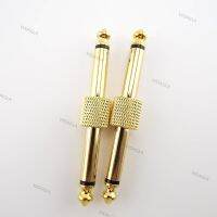 2Pcs 6.35mm 6.5mm Male Jack Plug Mono Audio Adapter Plug Connector Guitar Effect Pedals Instrument Convert Patch Adaptor WDAGTH