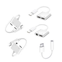 สายแปรงหูฟัง 4in1 dual Audio &amp; Charge Adapter และอะแดปเตอร์ชาร์จสำหรับ iPhone7/8/X/XR/iOS 10/11/12 ขึ้นชาร์จเพลงหรือโทรสำหรับหูฟังอะแดปเตอร์แปลงเสียง