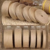 5M 6mm-50mm Natural Jute Ribbon Bow Crafts DIY Vintage Jute Burlap Fabric Gift Wrap Sewing Party Wedding  Christmas Decortion Gift Wrapping  Bags