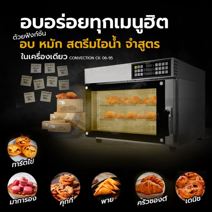 kitchenmall-เตาอบ-convection-เตาอบลมร้อน-เตาเชฟ-ที่เหนือกว่า-เตาเทพ-เตาอบเบเกอรี่ที่-memory-สูตรขนมได้-12-โปรแกรม-รุ่น-ck06-95-ส่งโดยผู้ขายฟรี