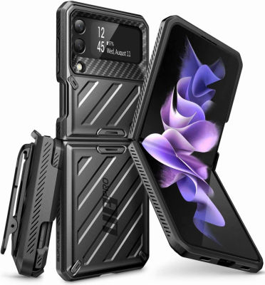 SUPCASE Unicorn Beetle Pro Series Case for Samsung Galaxy Z Flip 3 5G (2021), Full-Body Dual Layer Rugged Protective Case with Holster (Black)