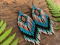 Kalindi ความสวยงามแบบเจาะจงจิต: หูฟังจิ้งจอกทำด้วยมือความเป็นช่าง BEADED EARRINGS NATIVE AMERICAN STYLE