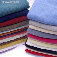 ☃ Solid Color Soft Thin Linen Cotton Fabric Organic Material Pure Natural Flax For Sewing DIY Handmade Clothes Patchwork Fabric