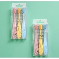 (3ด้าม) แปรงสีฟันสำหรับเด็ก 3-6ขวบ Macaron Childrens Toothbrush