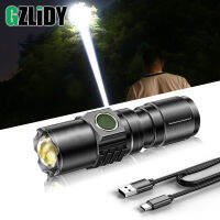 Waterproof LED Flashlight Powerful Zoom Torch 2000m Long Lighting Distance Spotlight 4 Modes USB Rechargeable Outdoor Lantern