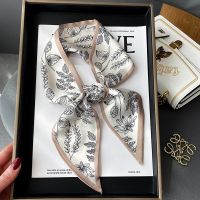 ﺴ▲✚ Fashion Print Hair Ribbon Scarf Women Neck Tie Bag Scarfs Satin Silk Skinny Headscarves Ladies Foulard Floral Bands 2022 New