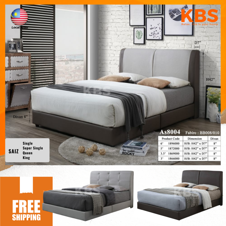 (FREE Installation+Shipping) KBS Matheney Divan + Headboard Fabirc / Leather Bed Frame / Katil