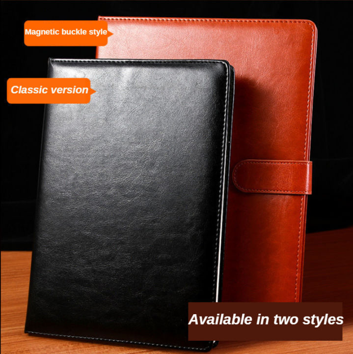 custom-notebook-office-thickened-notepad-business-black-leather-work-meeting-simple-diary-cuaderno-journal-libreta-zeszyt-cahier