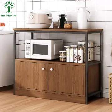 Kitchen Rack Bamboo Multi-layer Floor-to-ceiling Solid Wood Microwave Oven  Shelf Home Multi-functional