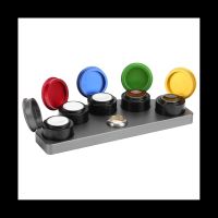 ✿ Watch Oil Dip Oiler Stand Die Cast 5 Dishes Cups with Cover Repair Grease Storage Tool for Watchmaker