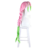 Joy &amp; Beauty hair Kanroji mitsuri WIG kimetsu NO yaiba demon COSPLAY wigs Pink Green gradient synthe HEAT resistant hair