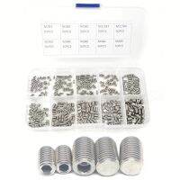 200/500PCS M2 M2.5 M3 M4 DIN913 304 Stainless Steel Metric Thread Grub Screw Flat Point Hexagon Socket Set Screws Headless Kit