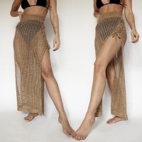 [COD] European and womens beach cross-border supply strappy slit sexy hollow knitted A283