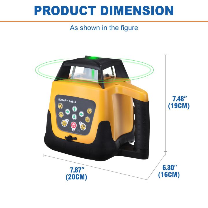 amonstar-แท่นหมุนเลเซอร์ปรับระดับตัวเอง-ลำแสงสีเขียว500เมตรรีโมทคอนโทรล-เคส