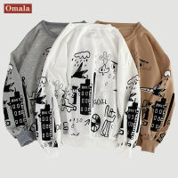 spring Oversized Hoodies Gothic Harajuku Streetwear geometry Printed thin sweatshirts Women Autumn Long Sleeve O-neck pullovers