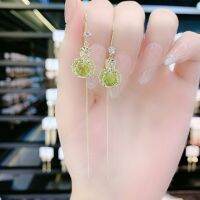 Unique Design with Diamond Green Cabbage Tassel Earrings 2021 New Fashion Korean Style Mesh Red Earrings 4YWP 4YWP 32FQ 32FQ