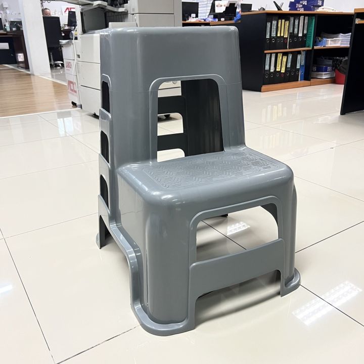 เก้าอี้บันไดพลาสติก2ขั้น-บันไดพลาสติก-สูง-63cm-อย่างหนา-มียางกันลื่น-step-stool-h63-cm-เก้าอี้บันได-เก้าอี้