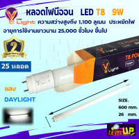 ⭐ชุด 25 หลอด ⭐หลอดไฟนีออน LED T8 9W แสงสีขาว (DayLight)