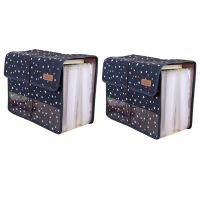 2X Cute Portable Expandable Accordion 12 Pockets A4 File Folder Oxford Expanding Document Briefcase