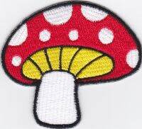 iron on patch Embroidery  Magic Mushroom 7x6 cm เห็ดวิเศษ ตัวรีด เย็บติดผ้าประเทศไทย โลโก้ปัก มีกาวสำหรับรีด ตกแต่งเสื้