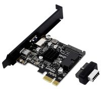 PCIE to USB 3.0 a Port Expansion Card USB C Controller 5Gbps High-Speed Riser Card with SATA 15PIN Power Interface