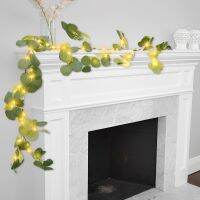 Lighted Olive Garland พร้อม Timer 5.9ft Vine Garland Decor พร้อมไฟ100 LED แบตเตอรี่ดำเนินการประดิษฐ์ Vine Light สมจริง