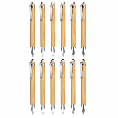 Bamboo Retractable Ballpoint Pen Black Ink 1 mm Office Products Pens Bamboo Ballpoint Pen Wood Ballpoint Pens