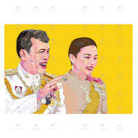 ภาพวาด รัชกาลที่ 10 และพระราชินีสุทิดา  IIL R10 03 ภาพวาดเวคเตอร์ จากโปรแกรม Illustrator งานปริ้นท์เลเซอร์