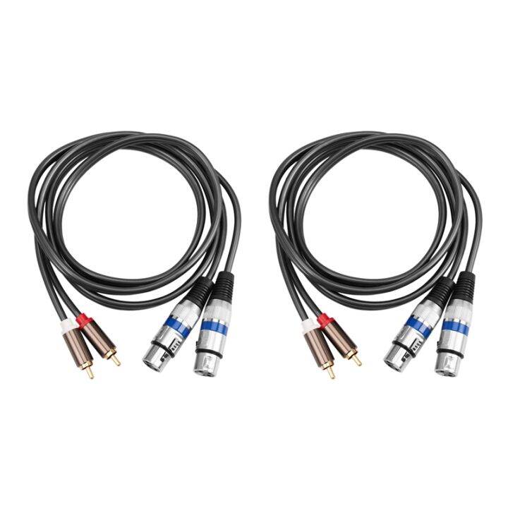 2x Hifi Audio Cable 2 Rca Male To Xlr 3 Pin Female Mixing Console Amplifier Dual Xlr To Dual Rca 9335