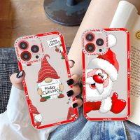 Merry Christmas Soft Case Compatible for IPhone 14 13 12 11 Pro X XS MAX XR 6S 7 8 Plus Mini Phone Casing Transparent Silicone TPU Shockproof Cover