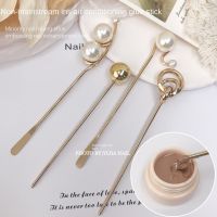 Ins Pearl Nail Glue Mixing Stick Spatula UV Gel Polish Glitter Powder Stirring Spatuler Rod For Canned Glue Manicure Art Tools