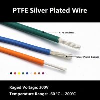 10AWG ลวดเทฟล่อน PTFE 4.2มม. ชุบเงินไม่มีออกซิเจนสายทองแดง37strs ลำโพงระบบเสียงไฮไฟหูฟัง DIY -2/5เมตร