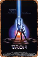 โปสเตอร์โปสเตอร์ภาพยนตร์ TRON วินเทจ8 "X 12" โลหะป้ายดีบุกการตกแต่งถ้ำมนุษย์ตลก