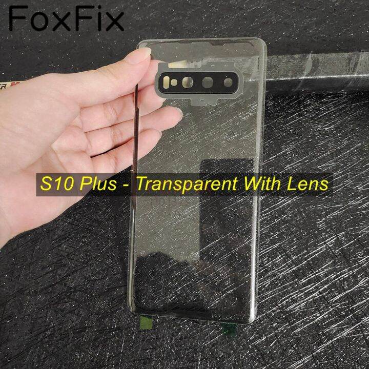 transparent-clear-glass-for-samsung-galaxy-s10-5g-s10-plus-s10e-battery-cover-back-glass-panel-rear-housing-case-replacement-replacement-parts